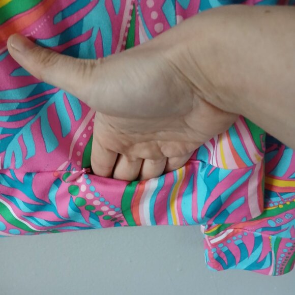 Lilly Pulitzer Women's Sz S Half Zip Track Jacket Polyester Colorful Long Sleeve - Picture 6 of 15